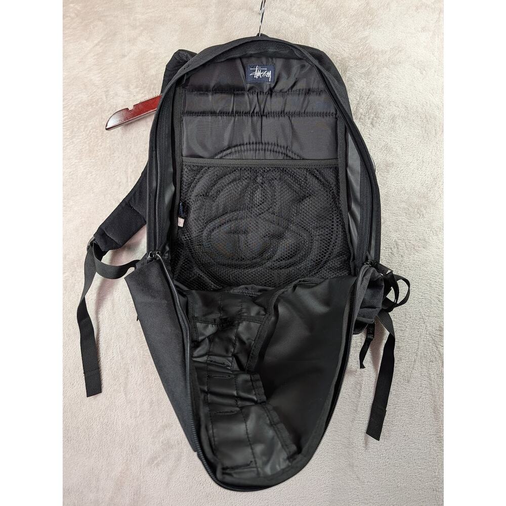 90s Y2K Vintage Stussy Black Backpack Clam Shell Skatewear Skate Unique - Picture 8 of 12